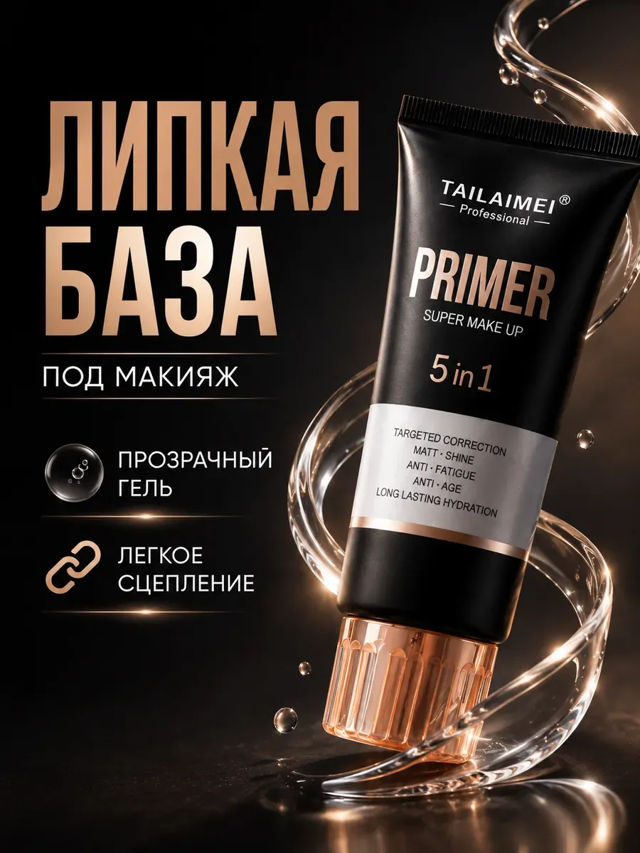 Липкий праймер для лица прозрачный гелевый база под макияж